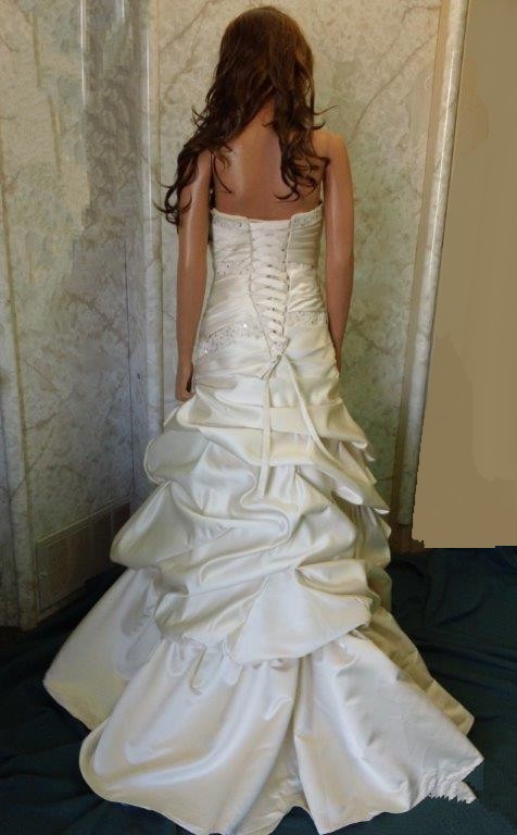 strapless-ruched-dropped-waist-wedding-dresses